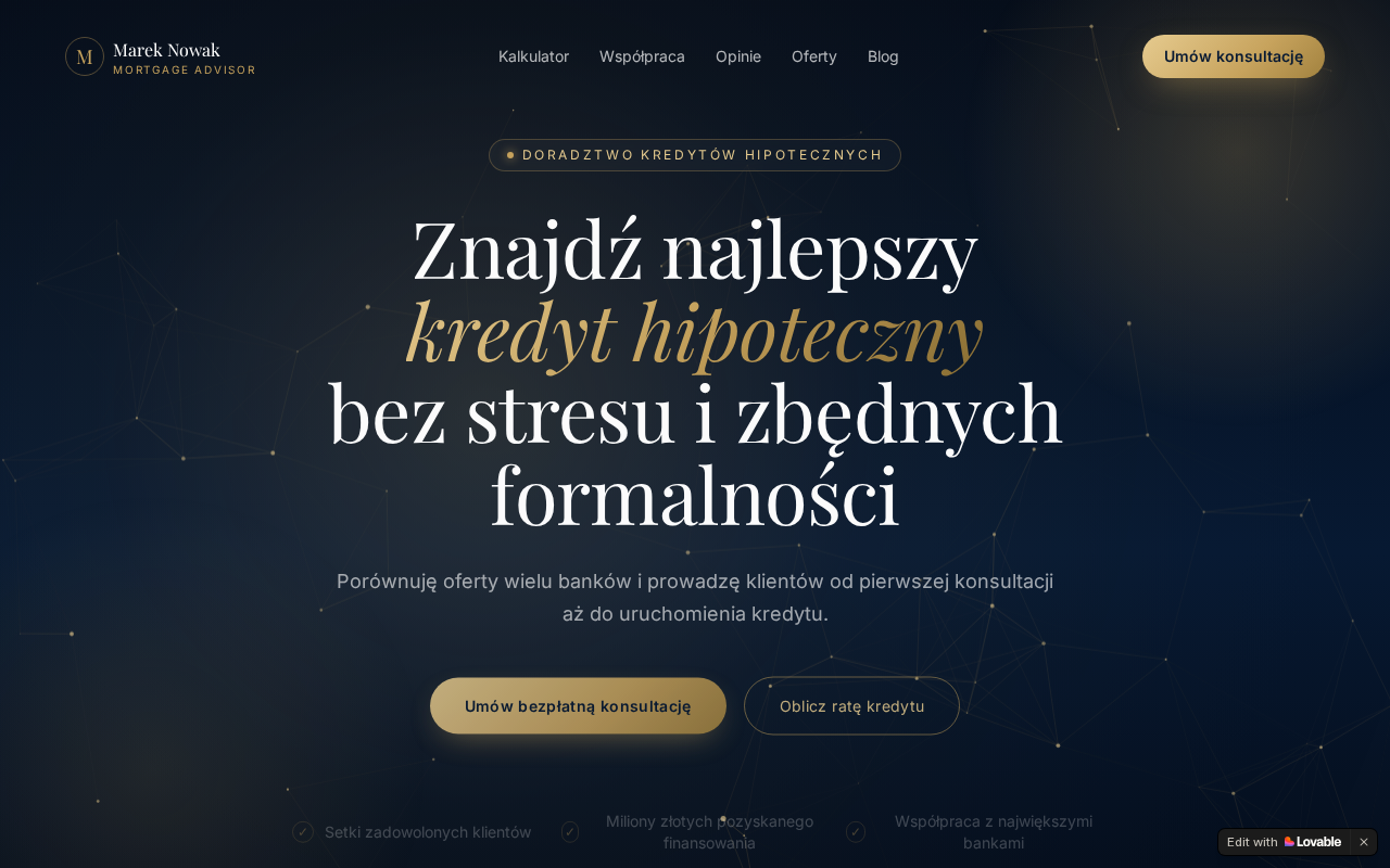 Strona Marka Nowaka — Doradca Kredytów Hipotecznych